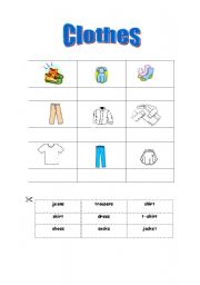 English worksheet: clothes