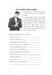 English Worksheet: DADDY YANKEE AND VANESSA HUDGENS