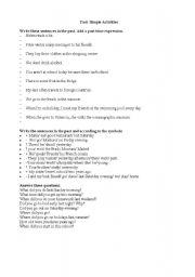 English worksheet: Past simple activities