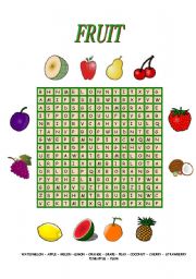 English Worksheet: FRUIT