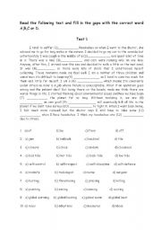 English Worksheet: Cloze test for Upper-Intermediates