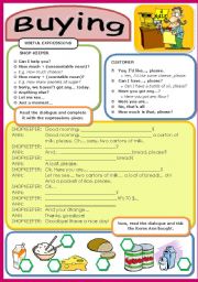 English Worksheet: FUNCTIONS: Buying food (17 / 5 / 09)