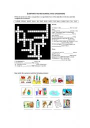 English Worksheet: COMPARATIVE AND SUPERLATIVE CROSSWORD