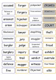 English Worksheet: Crime vocabulary - Intermediate