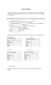 English worksheet: simple present