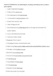 English Worksheet: Question making