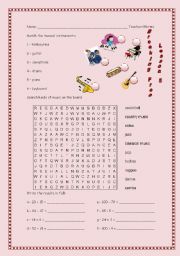 English worksheet: Musical Instruments