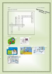 English Worksheet: Rooms in a house