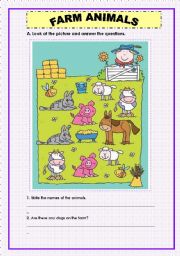 English Worksheet: FARM ANIMALS