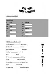 English worksheet: Was or were?