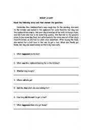 English Worksheet: What a Day!