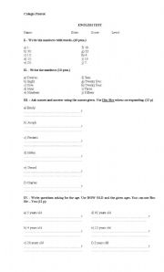 English worksheet: TEST