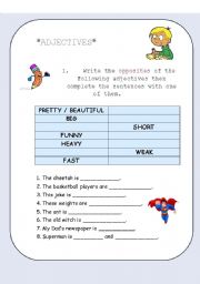 English worksheet: Adjectives Part 01