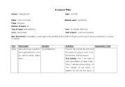 English worksheet: Lesson plann about Tom Swyer