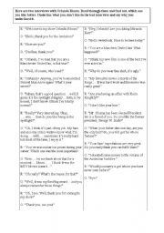 English worksheet: good and bad interview