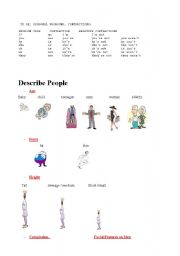 English Worksheet: Descriptive words for people