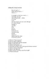 English Worksheet: asking and giving directions
