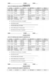 TIMETABLES / SCHEDULES