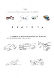 English worksheet: transportation