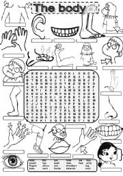 English Worksheet: Wordsearch THE BODY