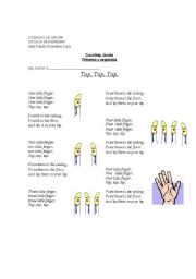 English worksheet: counting -one little finger