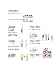 English Worksheet: counting -one little finger