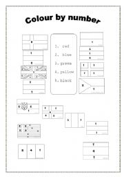 English Worksheet: european flags- colour by number