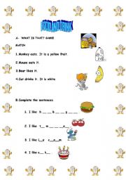 English worksheet: food and drink