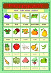 PICTIONARY - FRUIT AND VEGETABLES