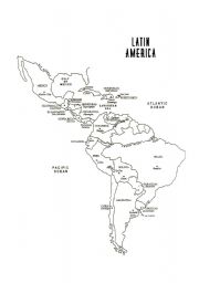 English Worksheet: Latin America Map