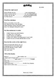 English Worksheet: MAMA MIA