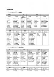 English Worksheet: Suffixes