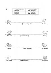 English worksheet: comparative sentences