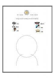 English worksheet: My face/ Your Face
