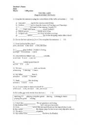 English worksheet: Test Present Simple