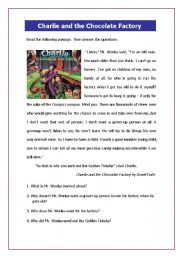 English Worksheet: Charlie and the Chocolate Factory