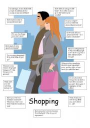 English Worksheet: shopping questions for conversation