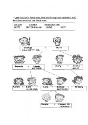 English Worksheet: family tree