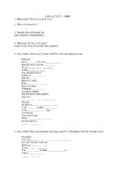 English worksheet: Video activity (CATS - The Musical)