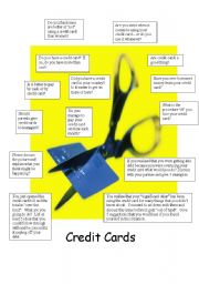 English Worksheet: Credit card questions for conversation class