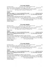 English Worksheet: cry on my shoulder