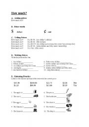 English worksheet: How much?