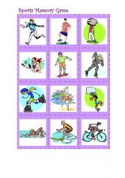 Sports memory game
