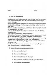 English worksheet: Jungle Book