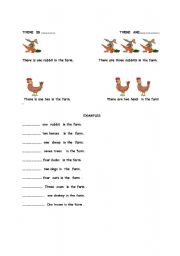 English worksheet: examples about there is and there are