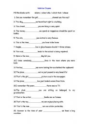 English Worksheet: Relative Clauses