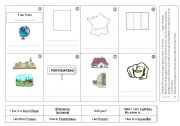 English Worksheet: Little book about my nationality and where I live