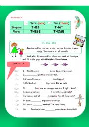 English Worksheet: Look at this! Look at that! In the ZOO