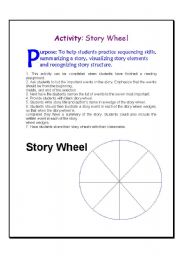 English worksheet: Story wheel