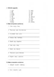 English worksheet: Comparatives